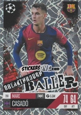 Sticker Marc Casadó - UEFA Champions League & Europa League 2024-2025. Match Attax Extra n. 210 - Topps
