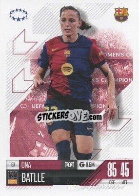 Sticker Ona Batlle - UEFA Champions League & Europa League 2024-2025. Match Attax Extra n. 137 - Topps