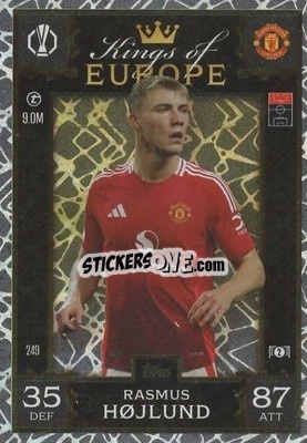 Sticker Rasmus Højlund - UEFA Champions League & Europa League 2024-2025. Match Attax Extra n. 249 - Topps