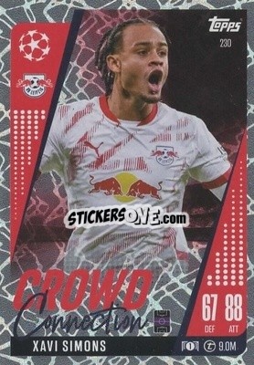 Sticker Xavi Simons - UEFA Champions League & Europa League 2024-2025. Match Attax Extra n. 230 - Topps