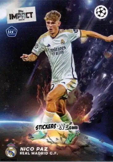 Sticker Nico Paz  - UEFA Club Competitions Impact 2024 n. 60 - Topps