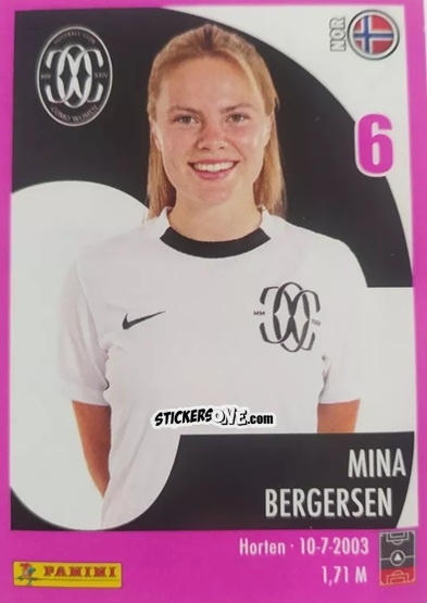 Figurina Mina Bergersen - Calciatrici 2024-2025 n. 15 - Panini