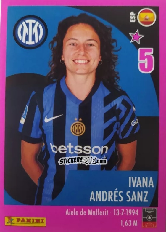 Cromo Ivana Andres Sanz - Calciatrici 2024-2025 n. 64 - Panini