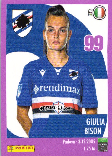Sticker Giulia Bison - Calciatrici 2024-2025 n. 238 - Panini
