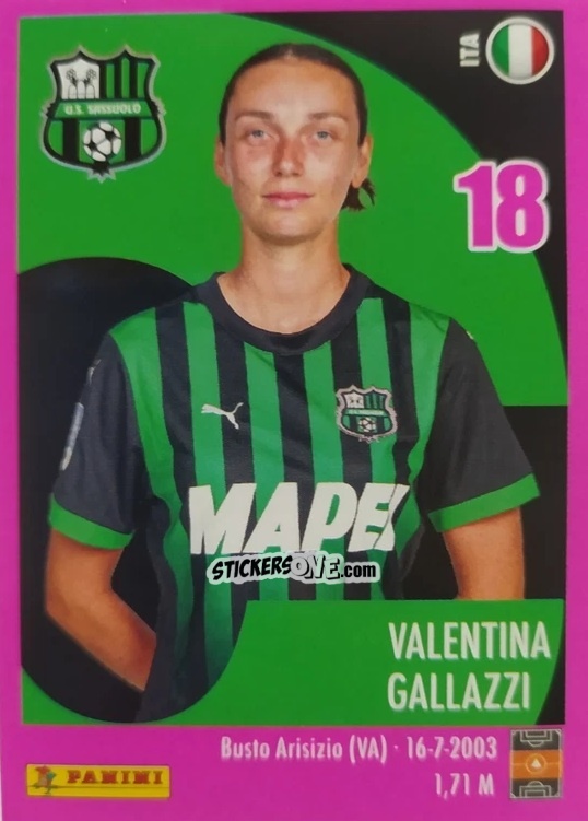 Figurina Valentina Gallazzi - Calciatrici 2024-2025 n. 253 - Panini