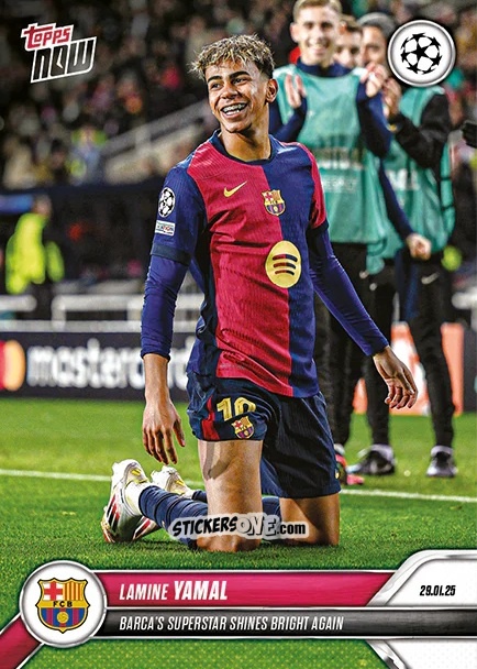 Sticker Lamine Yamal - Now Update Ecl And Ucl 2024-2025 n. 92 - Topps