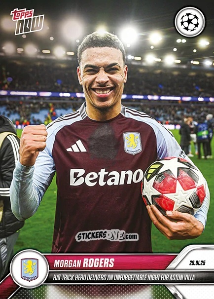 Sticker Morgan Rogers - Now Update Ecl And Ucl 2024-2025 n. 86 - Topps