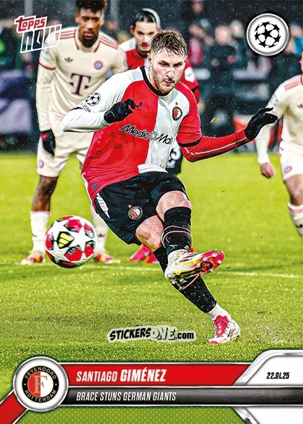 Sticker Santiago Giménez - Now Update Ecl And Ucl 2024-2025 n. 82 - Topps