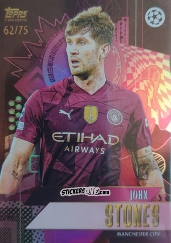 Sticker John Stones - Gold UEFA Club Competitions 2024-2025
 n. 27 - Topps