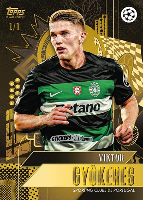 Sticker Viktor Gyökeres - Gold UEFA Club Competitions 2024-2025
 n. 50 - Topps