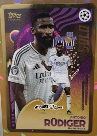 Sticker Antonio Rüdiger - Gold UEFA Club Competitions 2024-2025
 n. 90 - Topps