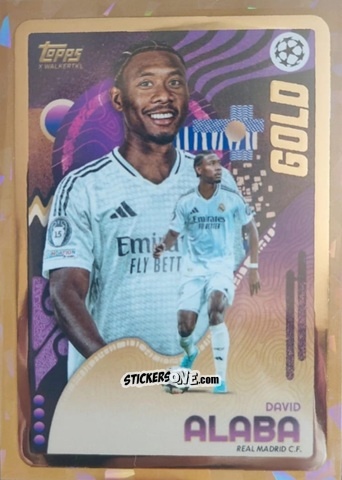 Sticker David Alaba - Gold UEFA Club Competitions 2024-2025
 n. 94 - Topps
