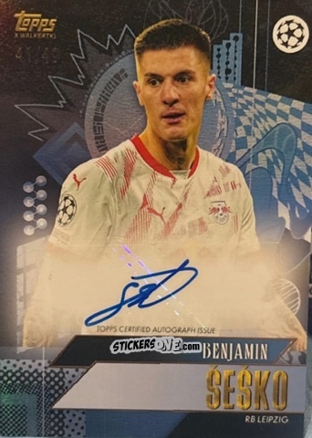 Sticker Benjamin Sesko - Gold UEFA Club Competitions 2024-2025
 n. A5 - Topps