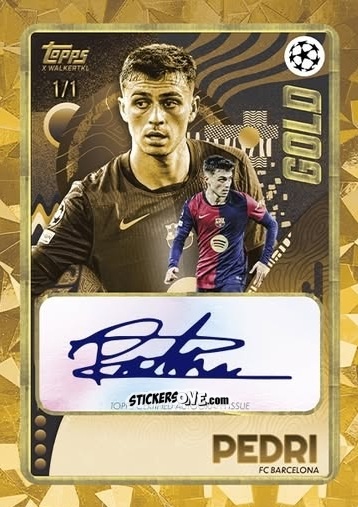 Sticker Pedri - Gold UEFA Club Competitions 2024-2025
 n. A84 - Topps