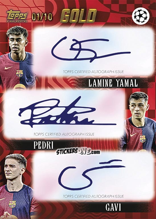 Sticker Lamine Yamal / Pedri / Gavi - Gold UEFA Club Competitions 2024-2025
 n. A97 - Topps