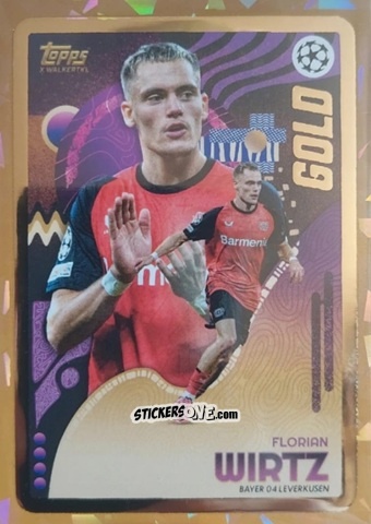Sticker Florian Wirtz - Gold UEFA Club Competitions 2024-2025
 n. 100 - Topps