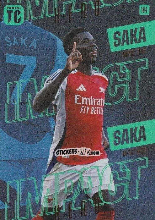 Figurina Bukayo Saka - Premier League Top Class 2025
 n. 194 - Panini
