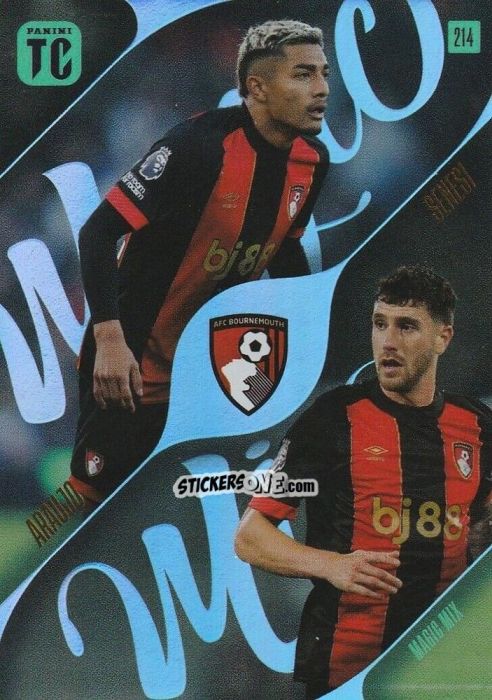 Sticker Julián Araujo / Marcos Senesi - Premier League Top Class 2025
 n. 214 - Panini