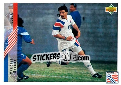 Sticker Marcelo Balboa - World Cup USA 1994. Contenders English/Spanish - Upper Deck