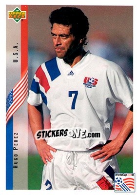 Sticker Hugo Pérez - World Cup USA 1994. Contenders English/Spanish - Upper Deck