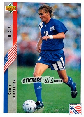 Sticker Chris Henderson - World Cup USA 1994. Contenders English/Spanish - Upper Deck