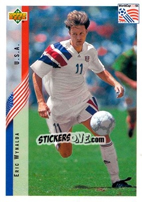 Sticker Eric Wynalda - World Cup USA 1994. Contenders English/Spanish - Upper Deck