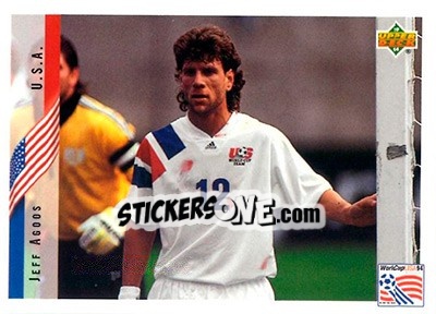 Sticker Jeff Agoos - World Cup USA 1994. Contenders English/Spanish - Upper Deck