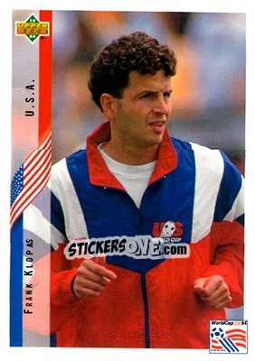 Sticker Frank Klopas - World Cup USA 1994. Contenders English/Spanish - Upper Deck