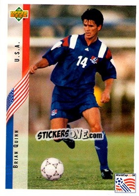 Sticker Brian Quinn - World Cup USA 1994. Contenders English/Spanish - Upper Deck