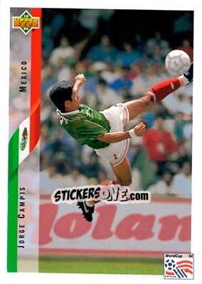 Sticker Jorge Campos - World Cup USA 1994. Contenders English/Spanish - Upper Deck