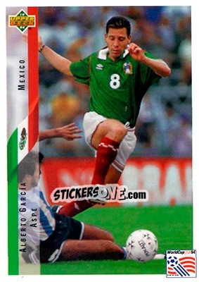 Sticker Alberto Garcia Aspe - World Cup USA 1994. Contenders English/Spanish - Upper Deck