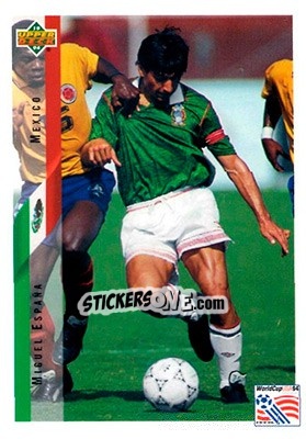 Sticker Miguel España - World Cup USA 1994. Contenders English/Spanish - Upper Deck