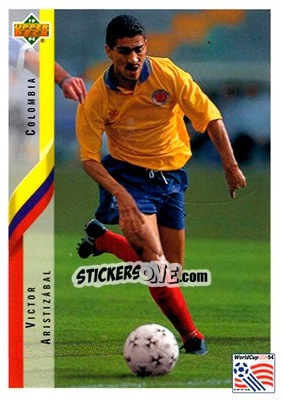 Sticker Víctor Aristizábal - World Cup USA 1994. Contenders English/Spanish n. 53 - Upper Deck