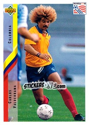 Sticker Carlos Valderrama - World Cup USA 1994. Contenders English/Spanish n. 54 - Upper Deck