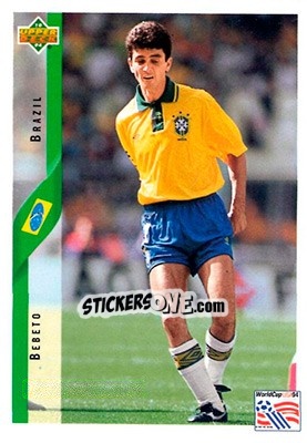 Sticker Bebeto - World Cup USA 1994. Contenders English/Spanish - Upper Deck