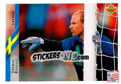 Sticker Thomas Ravelli - World Cup USA 1994. Contenders English/Spanish - Upper Deck