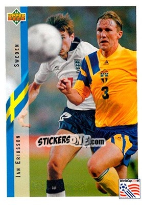 Sticker Jan Eriksson - World Cup USA 1994. Contenders English/Spanish - Upper Deck