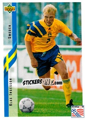 Sticker Klas Ingesson - World Cup USA 1994. Contenders English/Spanish - Upper Deck