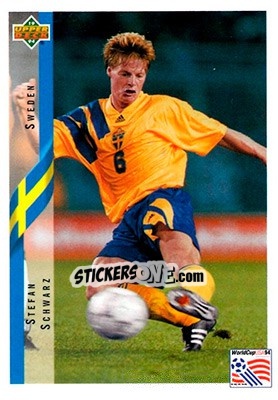 Sticker Stefan Schwarz - World Cup USA 1994. Contenders English/Spanish - Upper Deck