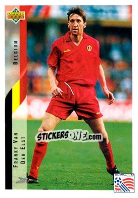 Sticker Franky Van Der Elst - World Cup USA 1994. Contenders English/Spanish - Upper Deck