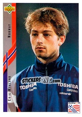 Cromo Erik Mykland - World Cup USA 1994. Contenders English/Spanish - Upper Deck
