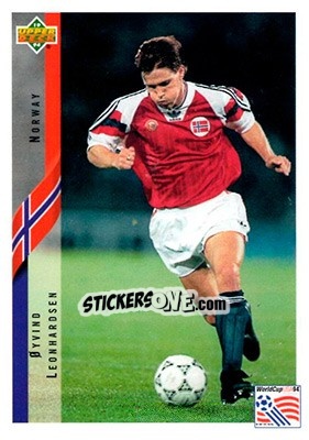 Sticker Øyvind Leonhardsen - World Cup USA 1994. Contenders English/Spanish - Upper Deck