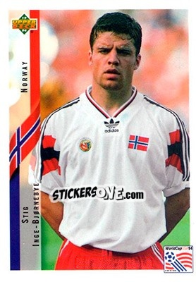 Sticker Stig Inge-Bjørnebye - World Cup USA 1994. Contenders English/Spanish - Upper Deck