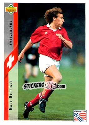 Sticker Marc Hottiger - World Cup USA 1994. Contenders English/Spanish - Upper Deck