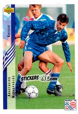 Sticker Anastasios Mitropoulos - World Cup USA 1994. Contenders English/Spanish - Upper Deck
