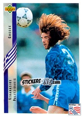 Sticker Athanasios Kolitsidakis - World Cup USA 1994. Contenders English/Spanish - Upper Deck