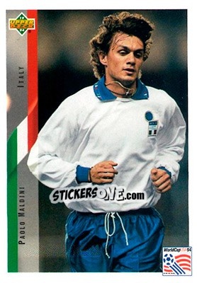 Sticker Paolo Maldini - World Cup USA 1994. Contenders English/Spanish - Upper Deck