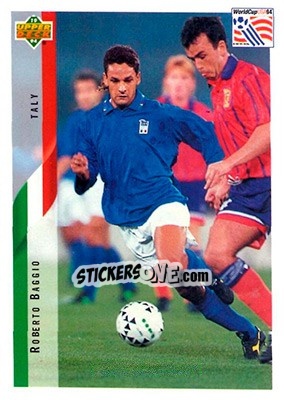 Figurina Roberto Baggio - World Cup USA 1994. Contenders English/Spanish - Upper Deck