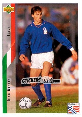 Sticker DIno Baggio - World Cup USA 1994. Contenders English/Spanish - Upper Deck