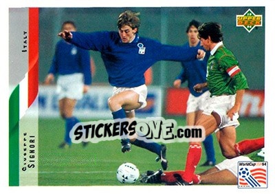 Sticker Giuseppe Signori - World Cup USA 1994. Contenders English/Spanish - Upper Deck